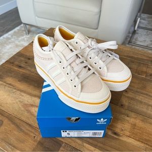 Adidas Originals Nizza Platform Shoes - Cream & Yellow